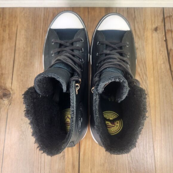 Converse CTAS Winter Gore-Tex GTX Womens Size 7.5 Black Leather Lined High Shoes - Picture 6 of 9